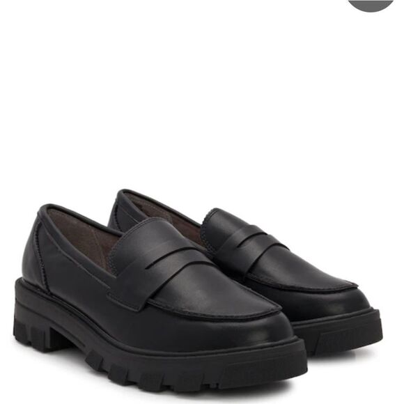 BRAND NEW SPRIT  WOMEN'S SAGAN FAUX LEATHER  LUGGED SOLE PENNY LOAFERS - Picture 1 of 16